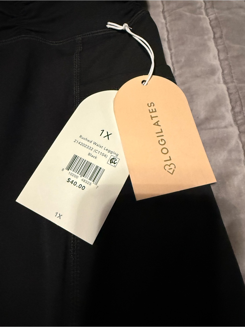 Blogilates Black Ruched Waist Leggings - 1X